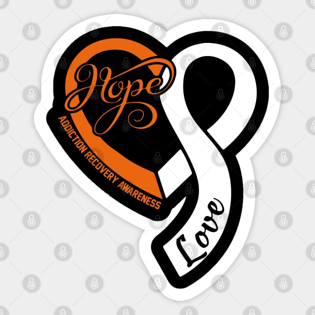 Addiction Recovery Awareness Hople Love Heart Ribbon Happy Valentines Day Sticker by BoongMie